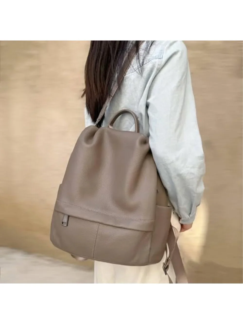 Stylish Antitheft Genuine Leather Backpack Purse for Women - Versatile & Durable